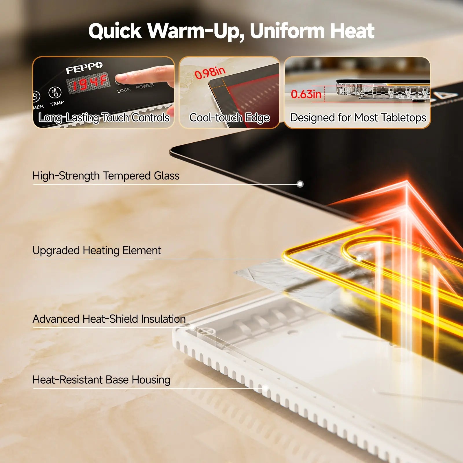 Mroace Extra Long Electric Warming Tray