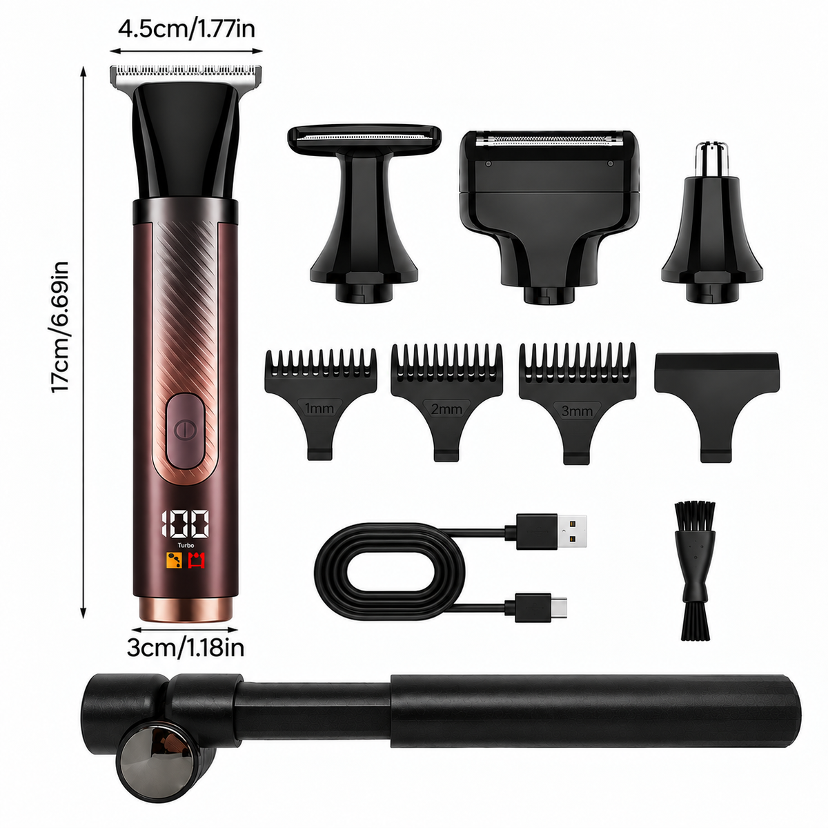 Mroace Waterproof Long Handle Body Grooming Trimmer