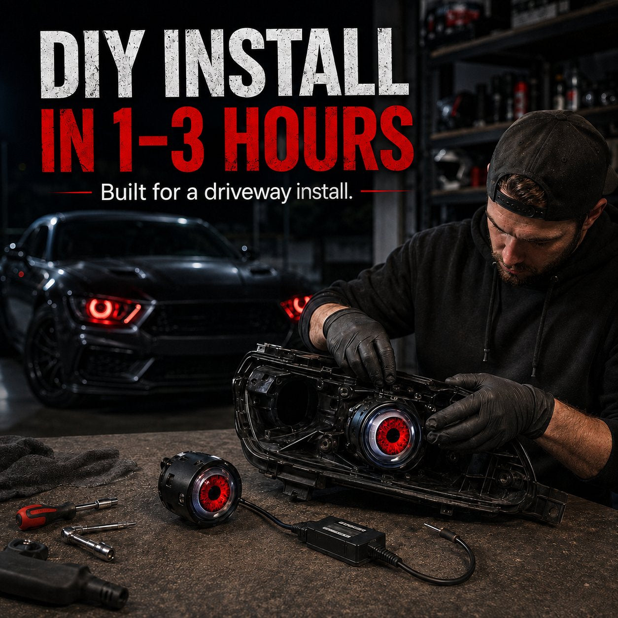 Mroace Demon Eye LED Headlight Kit