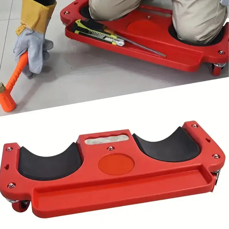 Mroace Cushioned Rolling Knee Pad Platform with Tool Tray