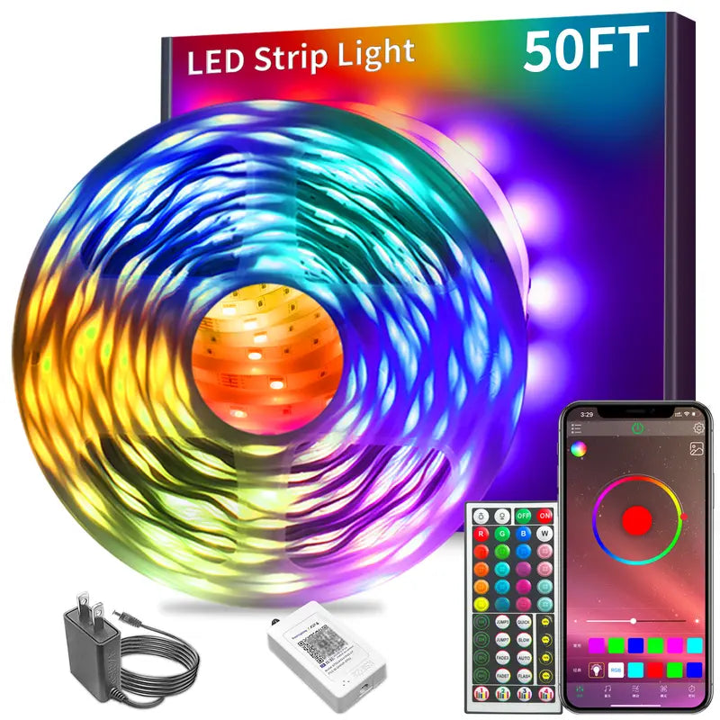 Mroace 200FT RGB LED Strip Lights with App and Remote Control