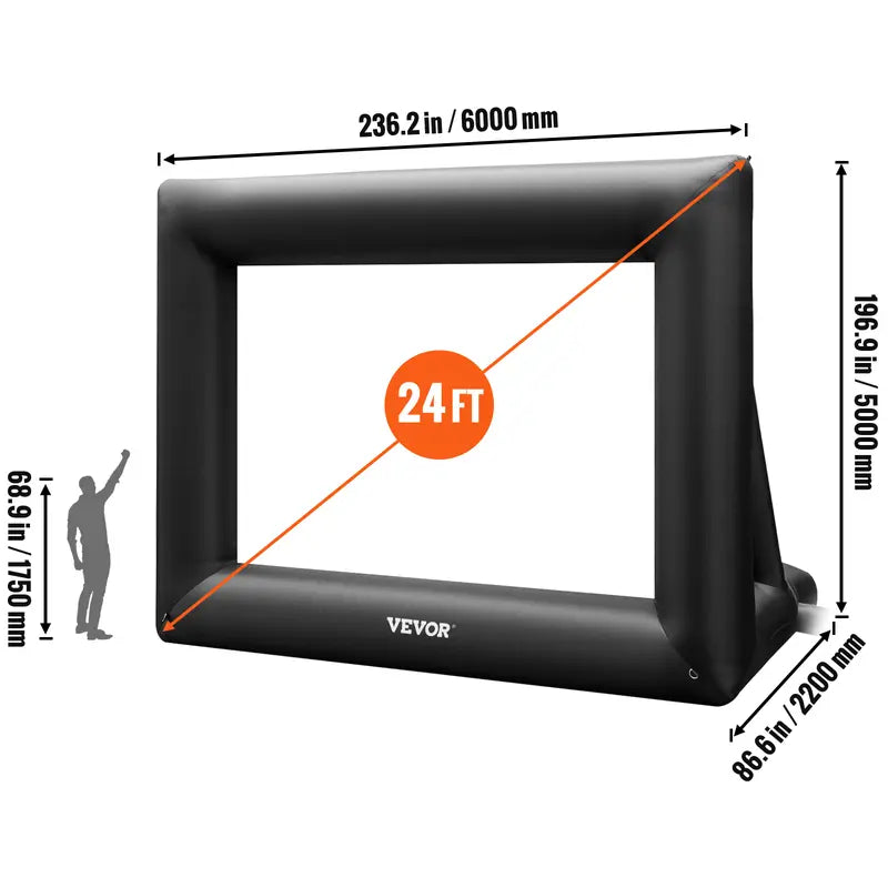 Mroace 24FT Inflatable Outdoor Movie Screen with Air Blower