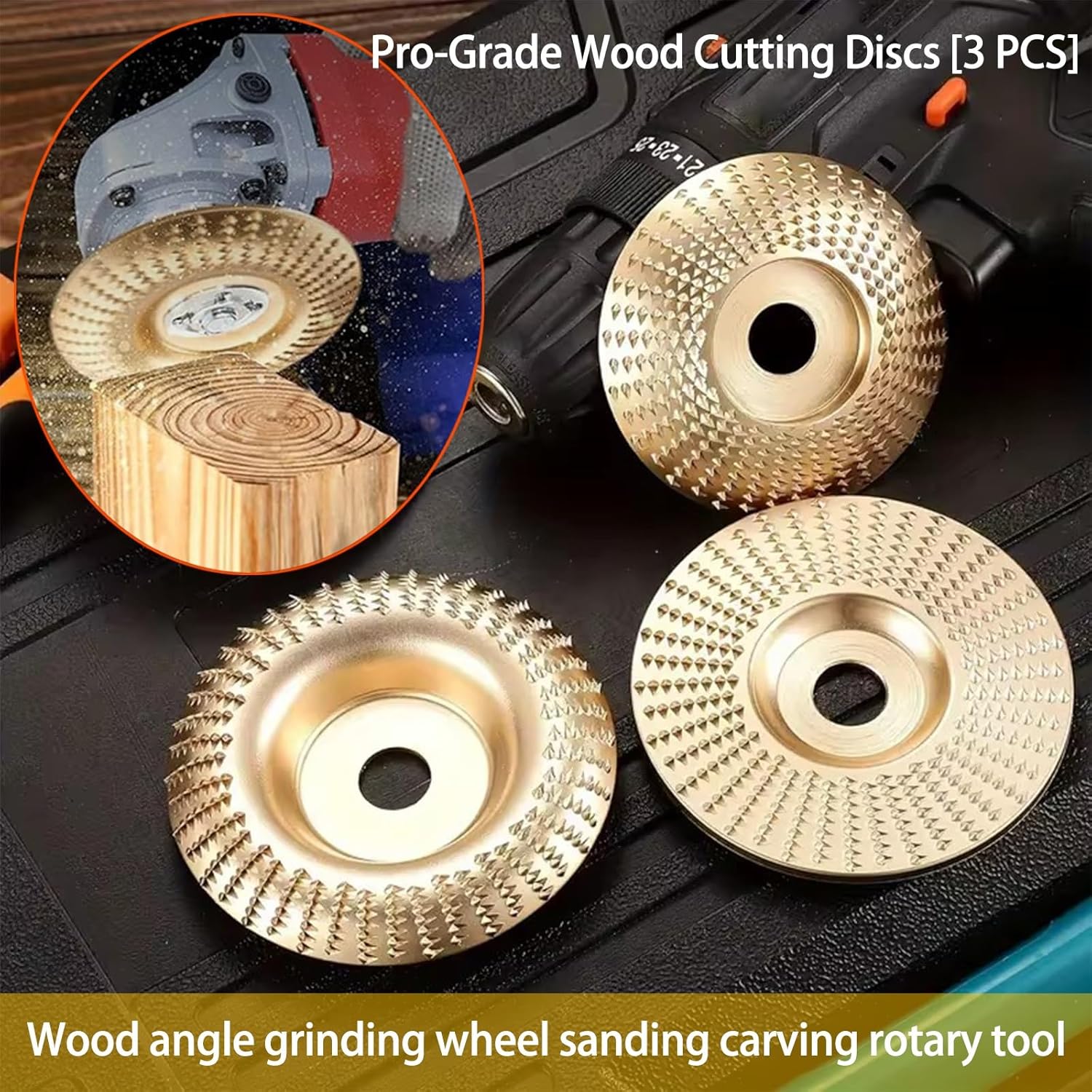 Mroace Heavy-Duty Wood Carving Disc Set (3PCS)