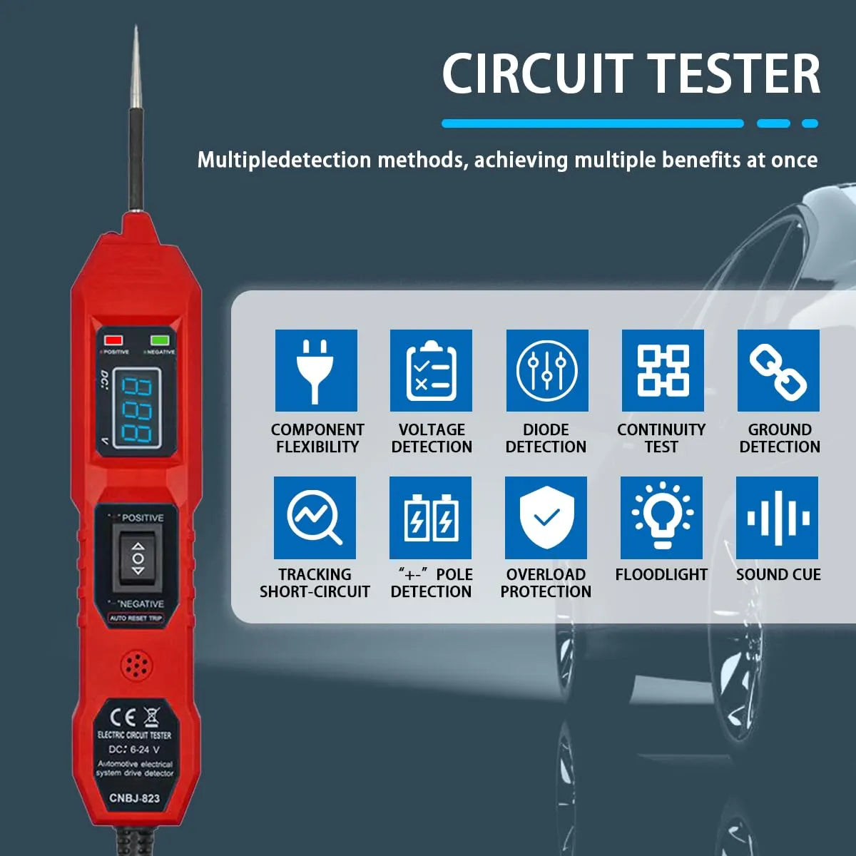 Mroace Multifunctional Digital Automotive Circuit Tester