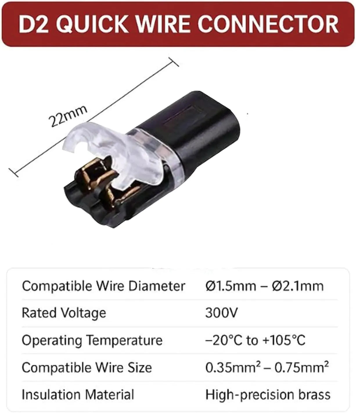 Mroace Double-Wire Quick-Clip Plug-in Connector Set