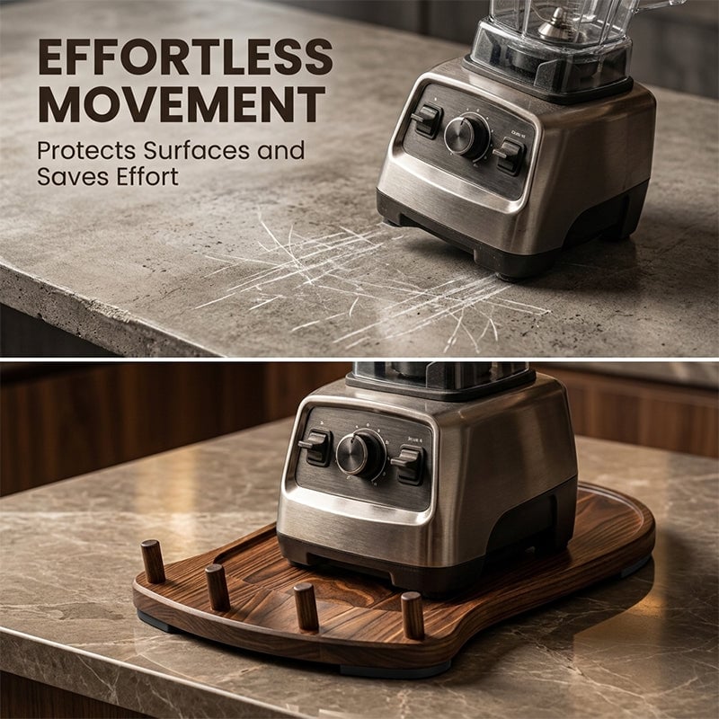 Mroace Wooden Mixer Slider With Storage