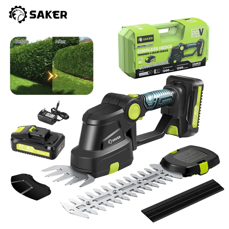 Mroace Handheld 2-in-1 20V Cordless Shrub Trimmer