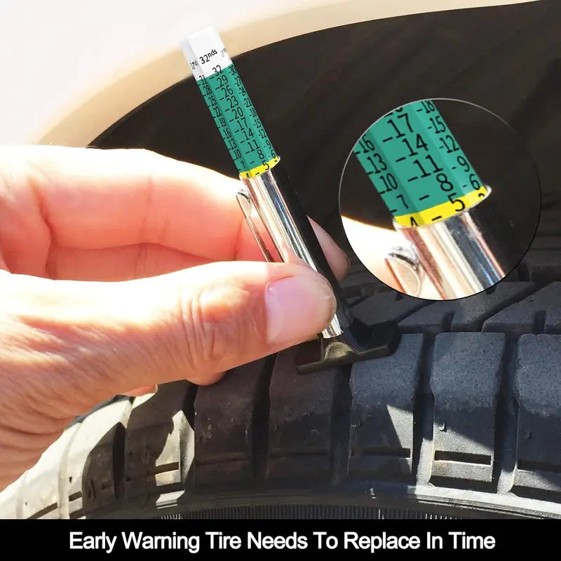 Mroace Color-Coded Tire Tread Depth Gauge
