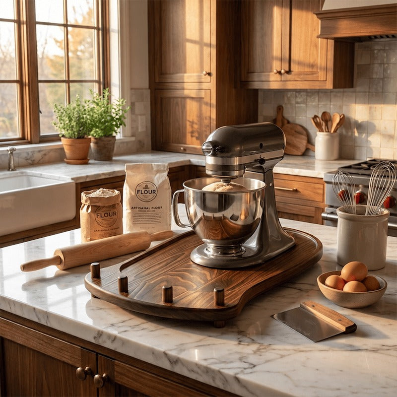 Mroace Wooden Mixer Slider With Storage