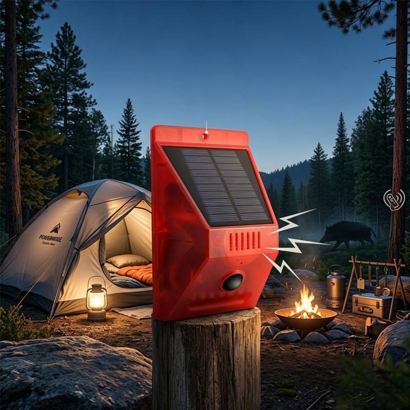 Mroace Solar Powered Sound and Light Motion Alarm