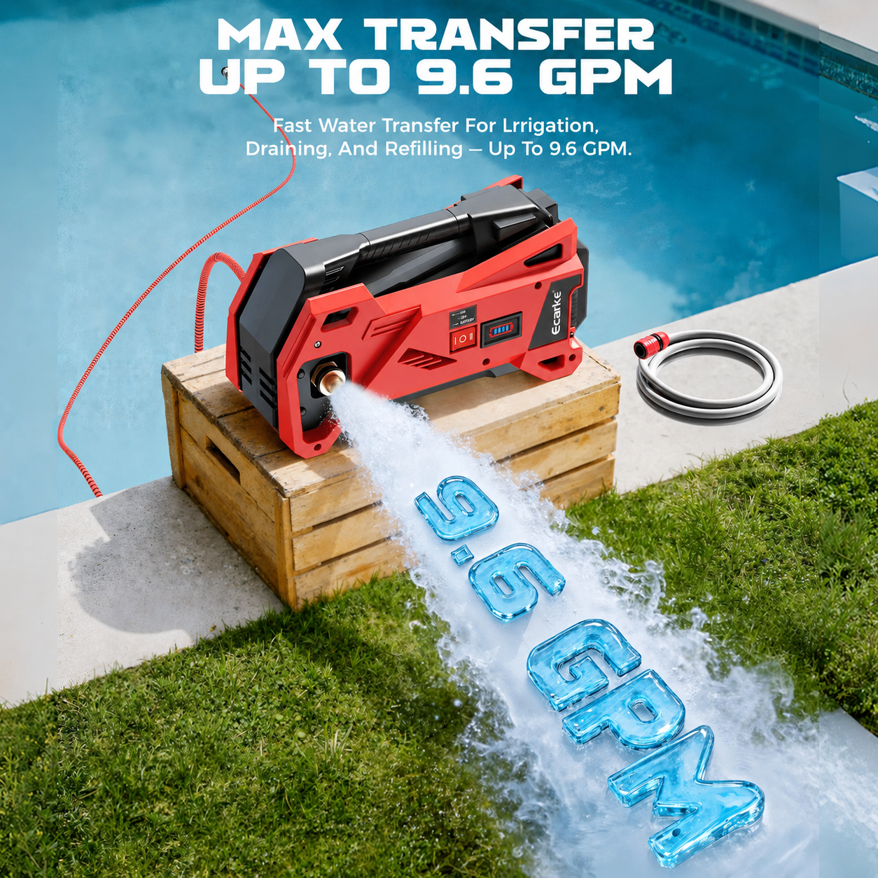 Mroace Cordless Self Priming Water Transfer Pump