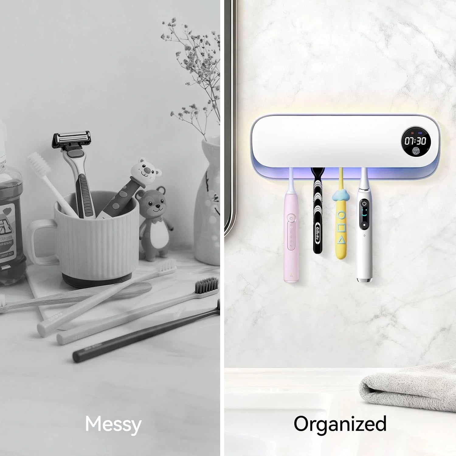 Mroace Smart Drying Wall-Mounted Toothbrush Cleaner