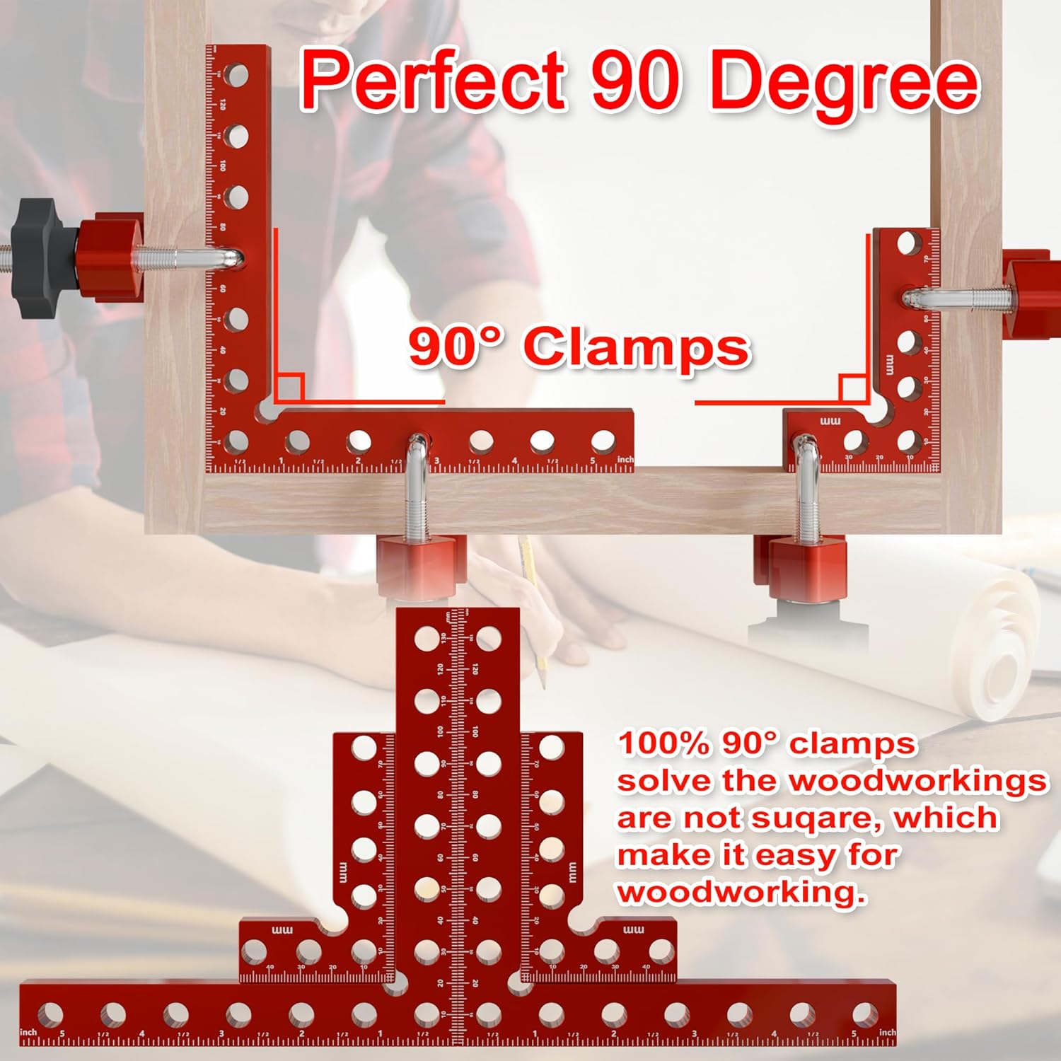 Mroace 90° Corner Clamps for Woodworking