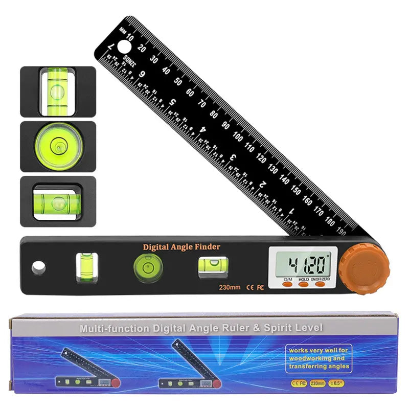 Mroace 2-In-1 Angle Finder Ruler 7-Inch Measuring Tool