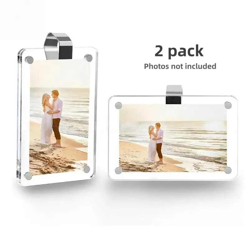 Mroace Magnetic Photo Holder for Car Sun Visor & Fridge 2 Pack