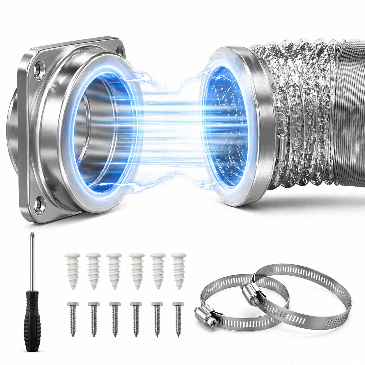 Mroace Stainless Steel Magnetic Dryer Vent Coupling Kit