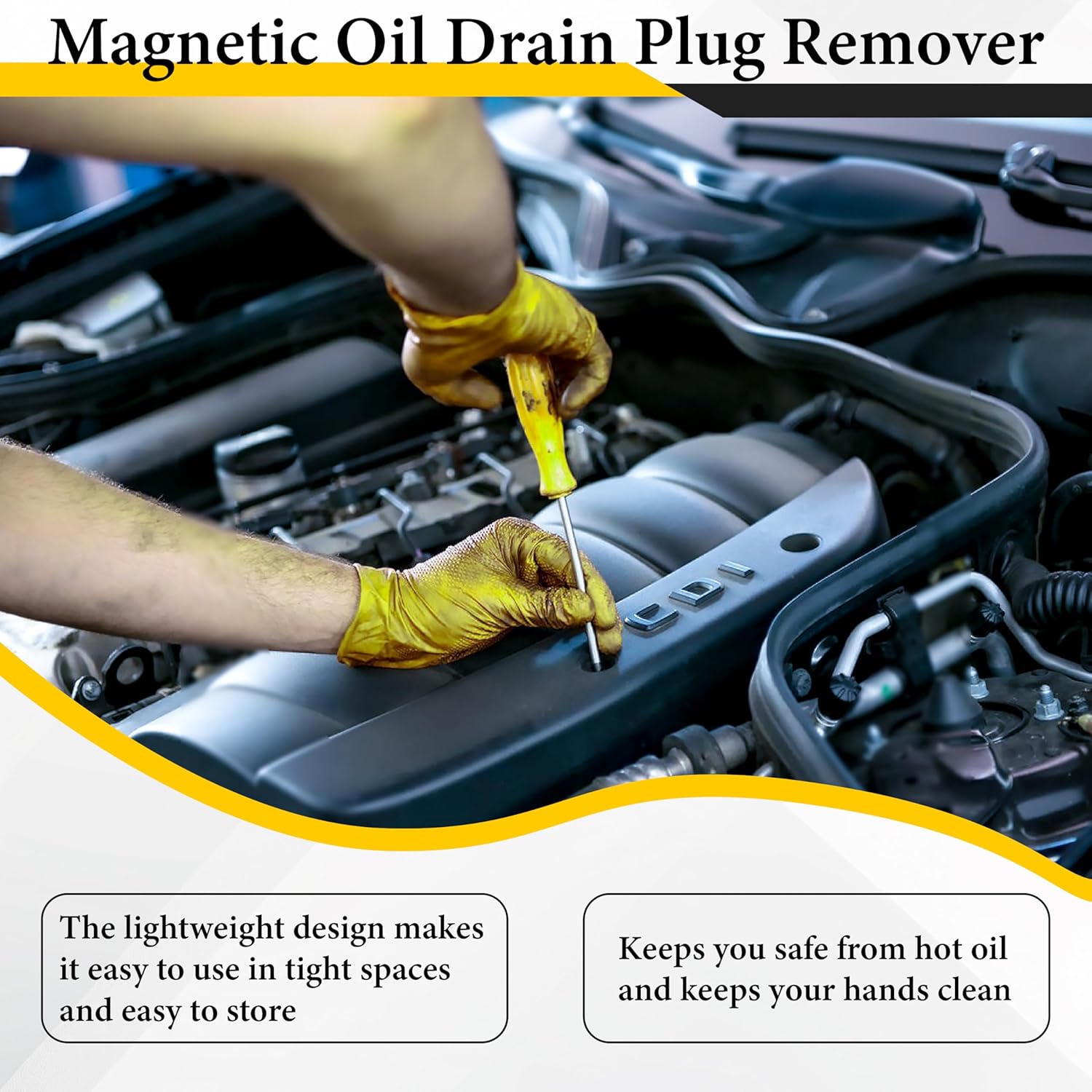 Mroace  14-Inch Magnetic Oil Drain Plug Remover Tool
