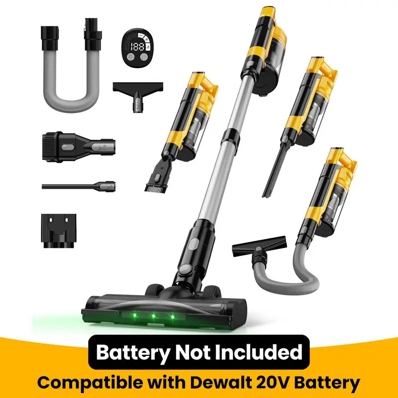 Mroace 350W Cordless Stick Vacuum Cleaner Compatible with Milwaukee M18 Dewalt 20V and Makita 18V Batteries