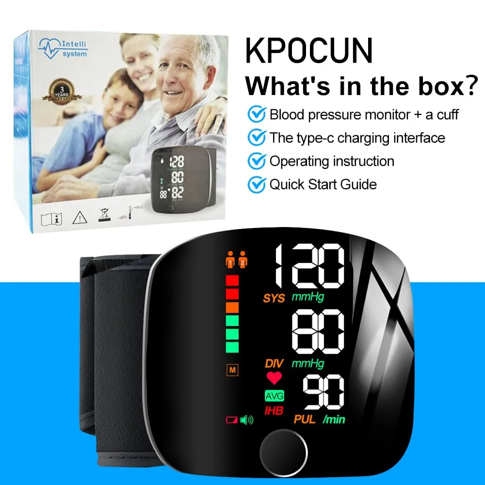 Mroace Automatic Voice Wrist Blood Pressure Monitor