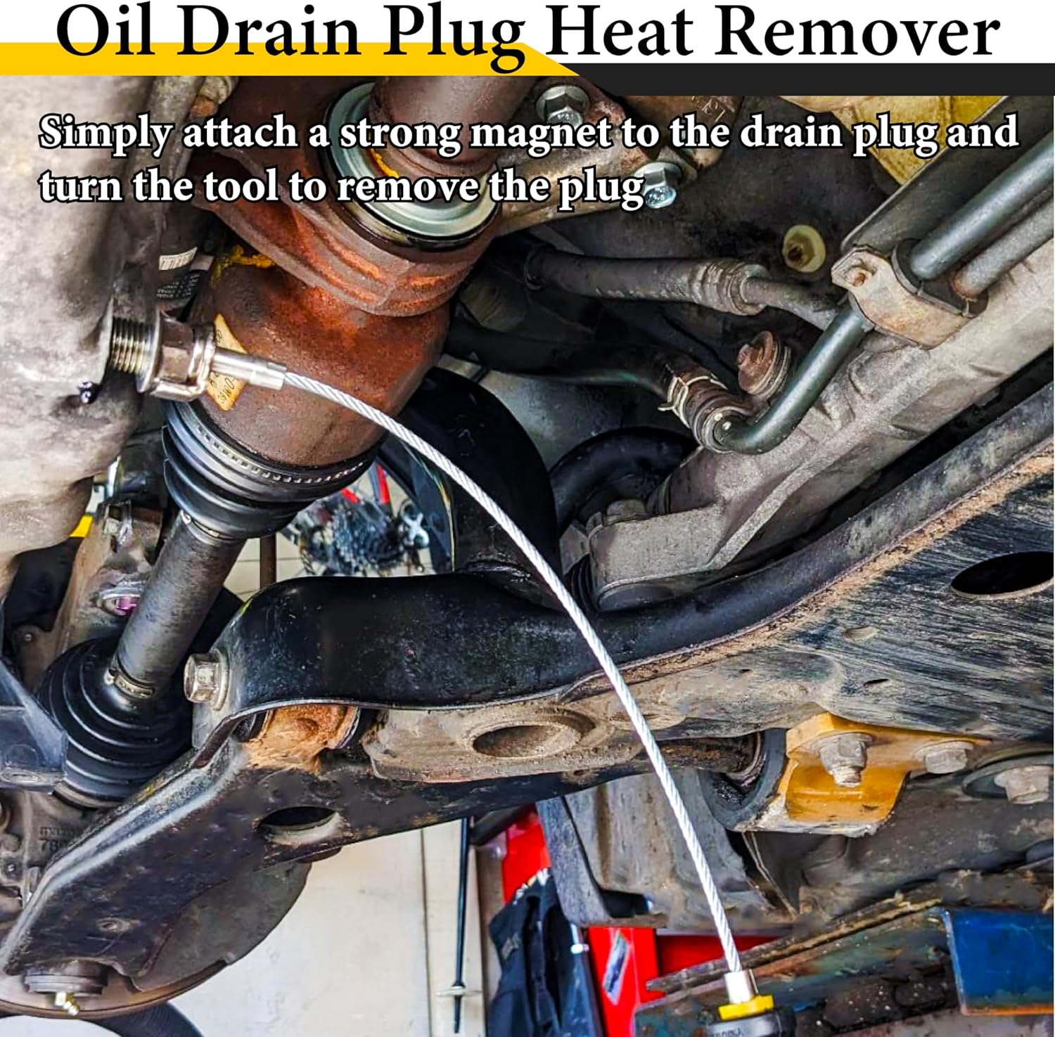 Mroace  14-Inch Magnetic Oil Drain Plug Remover Tool