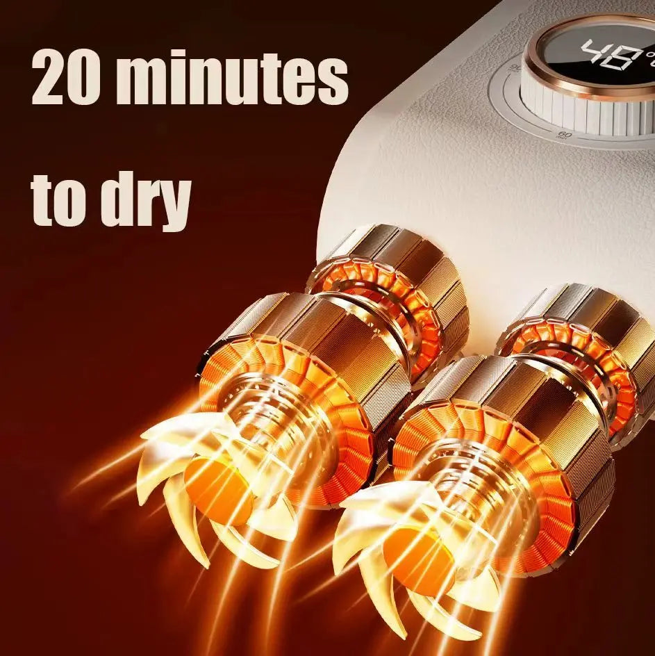 Mroace 360° Digital Hot Air Shoe Dryer with Temperature Display