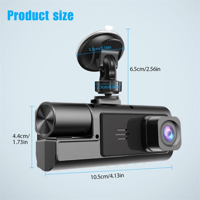 Mroace Dual Dash Camera With Night Vision (Includes 32GB Card）