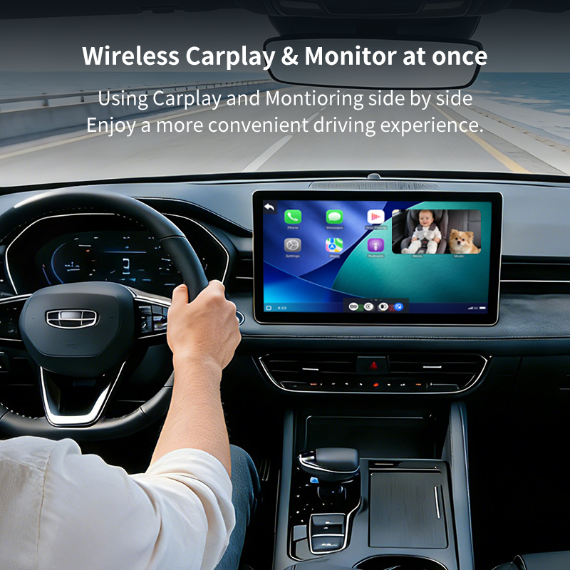 Mroace 1080P HD Baby Car Camera with Wireless CarPlay Adapter