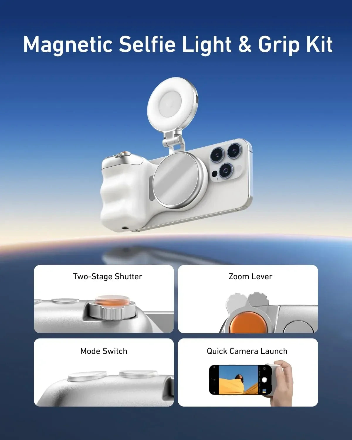 Mroace Magnetic Phone Grip & Selfie Light Creator Kit - MROACE