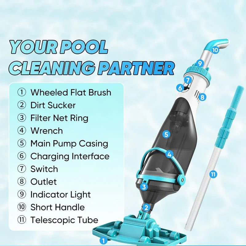 Mroace Cordless Handheld Pool Vacuum Cleaner