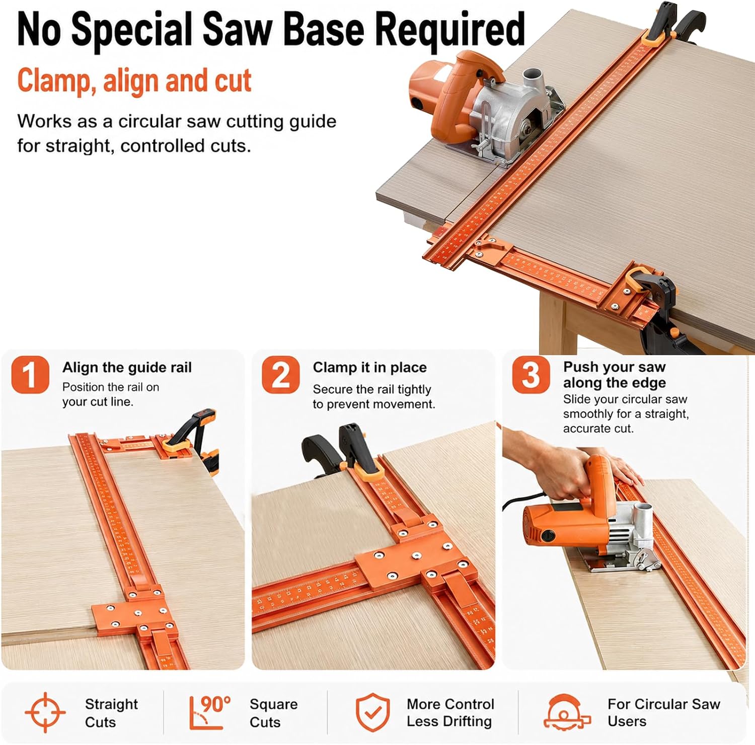 Mroace Aluminum Alloy Circular Saw Guide Rail