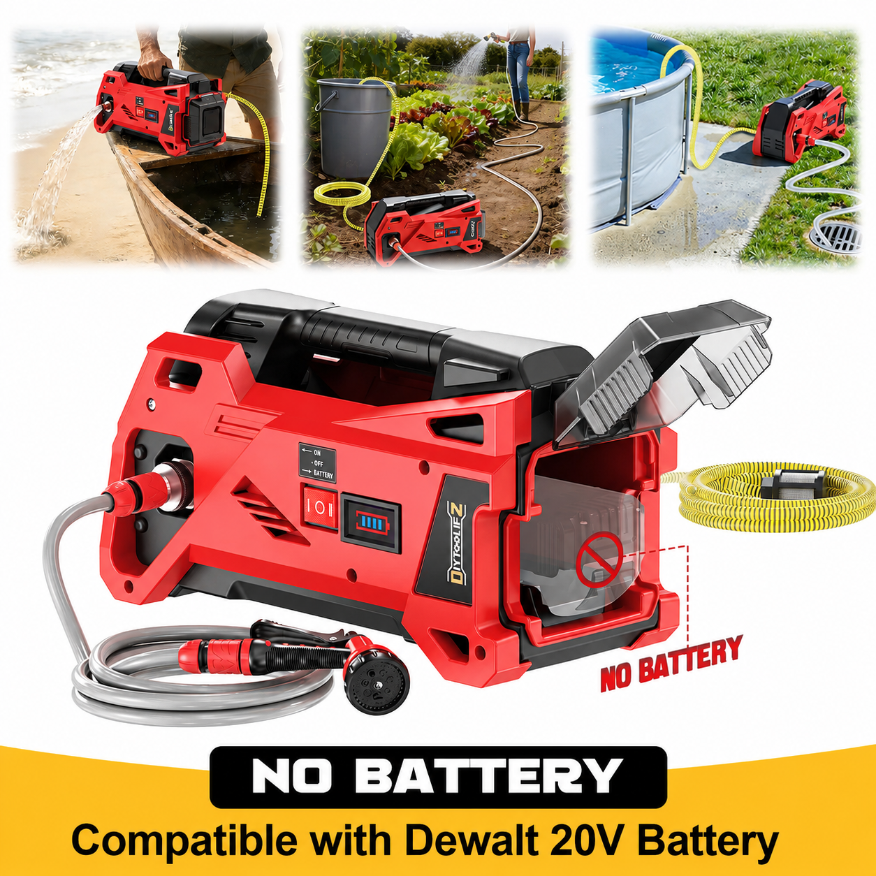 Mroace Cordless Self Priming Water Transfer Pump
