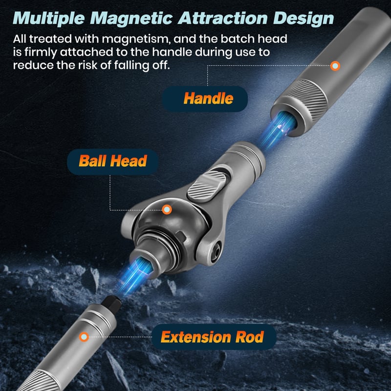 Mroace Flexible Head Magnetic Ratchet Screwdriver Set