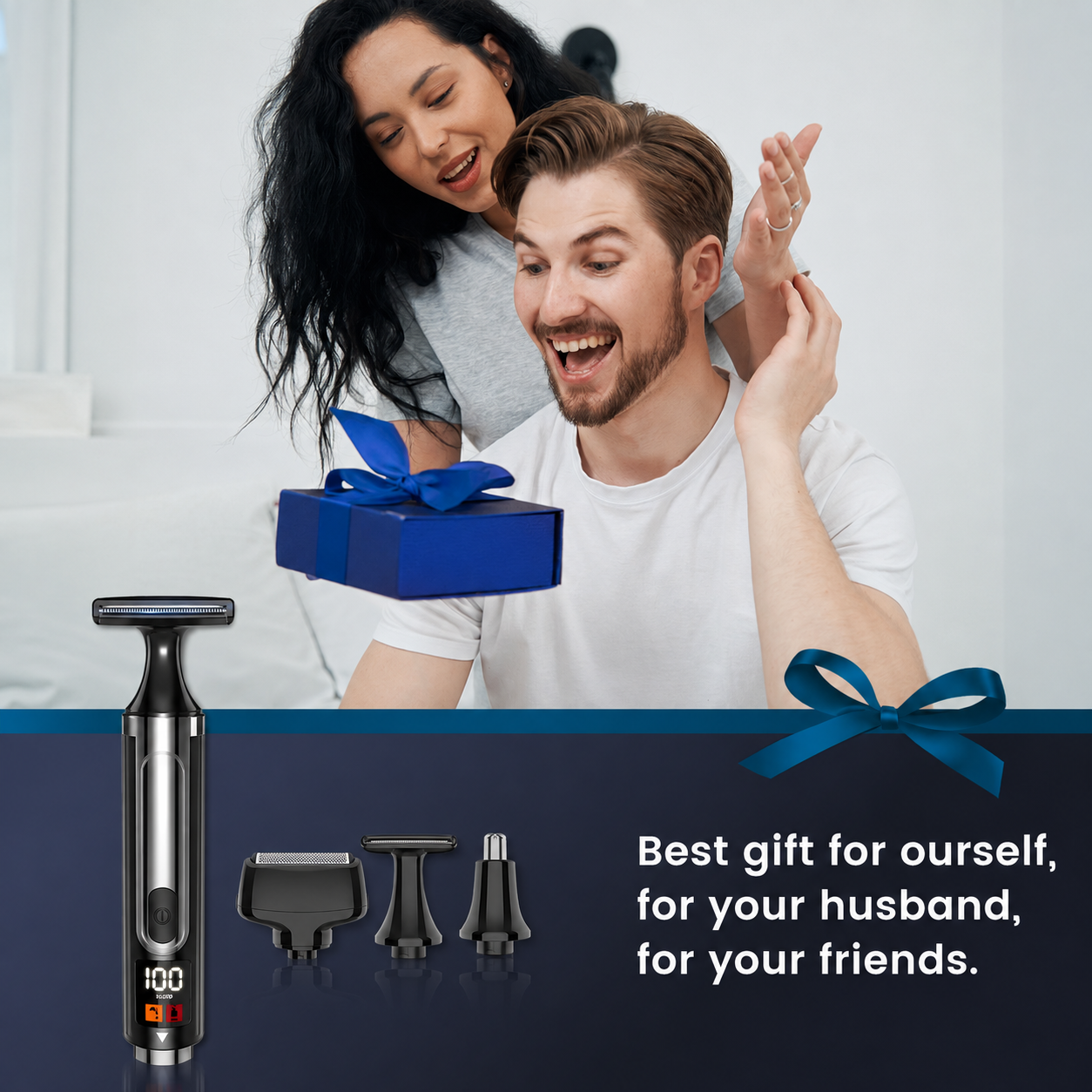 Mroace Waterproof Long Handle Body Grooming Trimmer