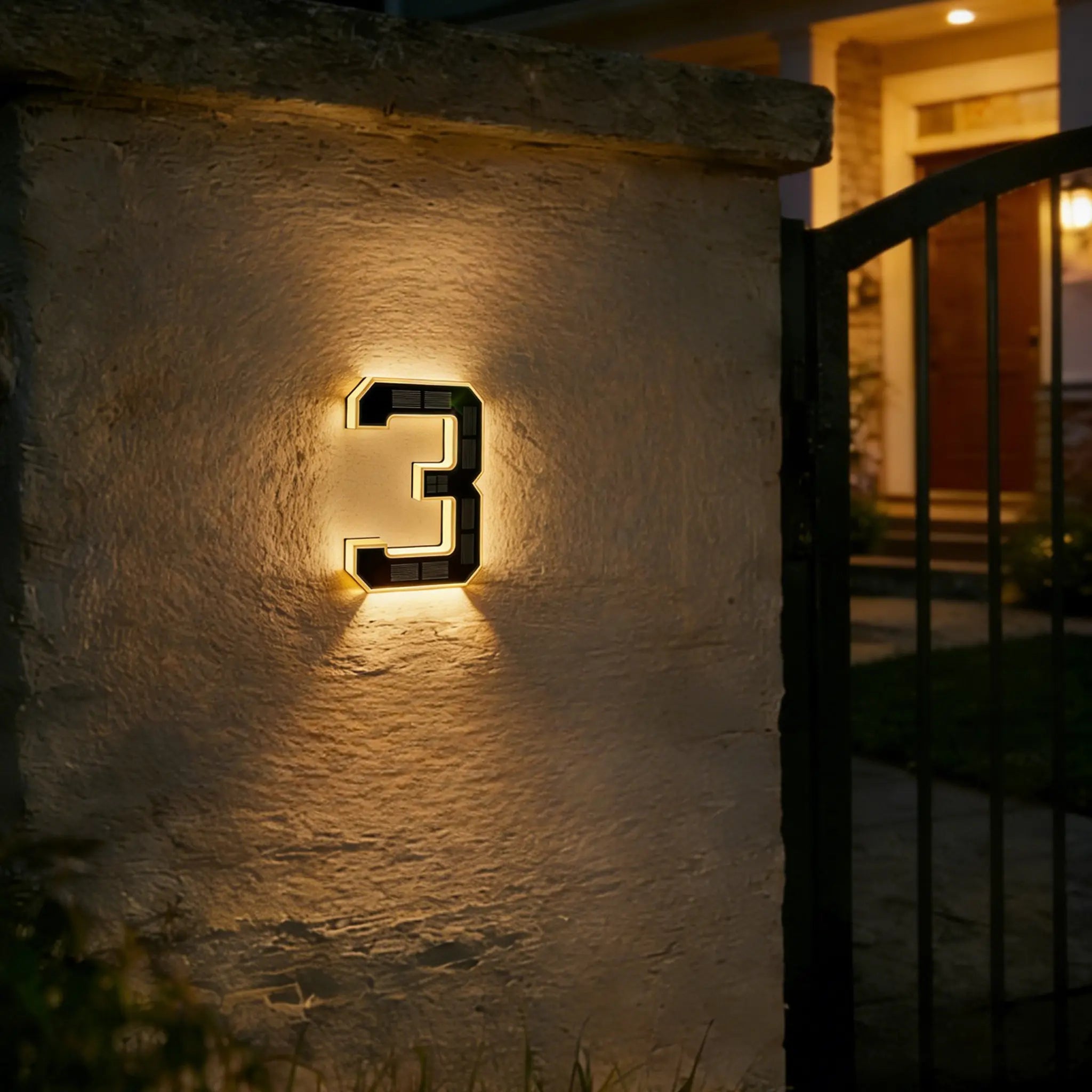 Mroace 9 Inch Solar Lighted House Numbers for Outside