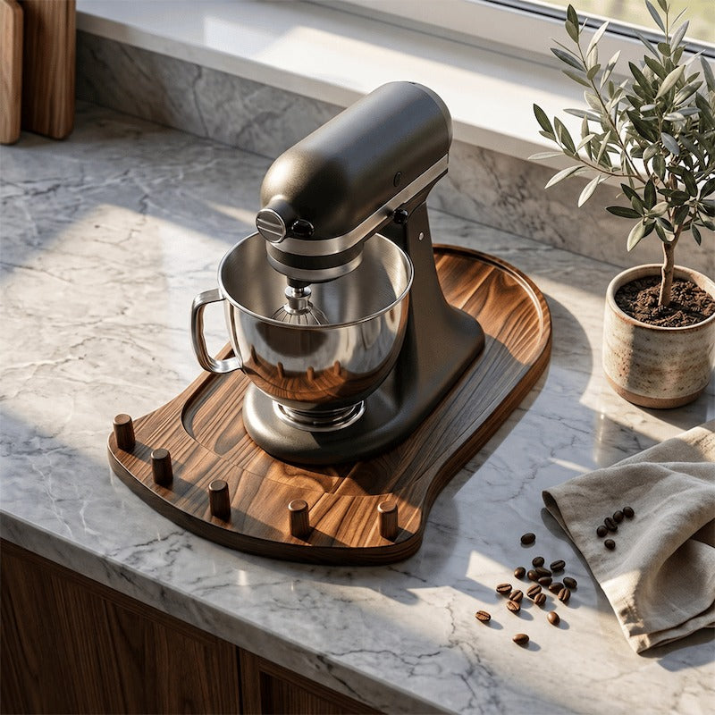 Mroace Wooden Mixer Slider With Storage