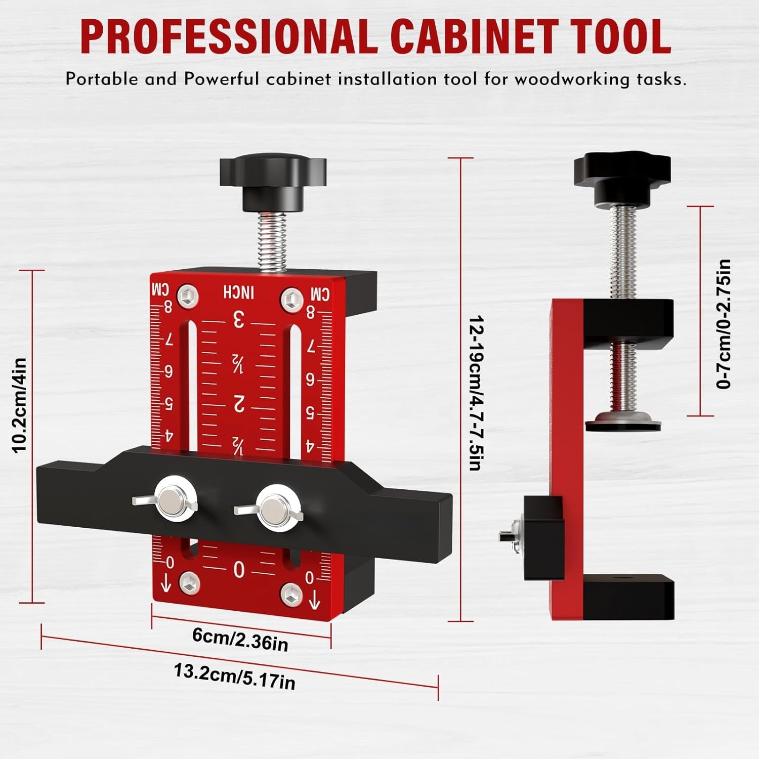 Mroace Aluminum Alloy Adjustable Cabinet Door Mounting Jig