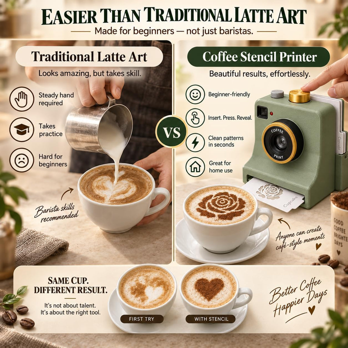 Mroace 3D Printed Latte Art Camera