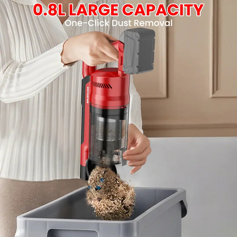Mroace 350W Cordless Stick Vacuum Cleaner Compatible with Milwaukee M18 Dewalt 20V and Makita 18V Batteries