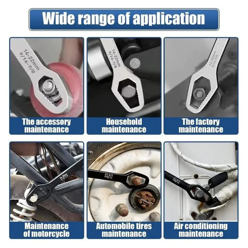 Mroace Universal Double-head Self-tightening Wrench 8-22mm