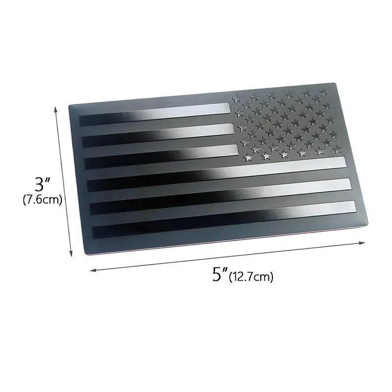 Mroace Black Metal American Flag Badge Decals 4PCS