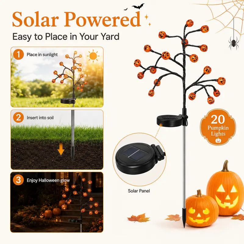 Mroace Solar Pumpkin Stake Lights