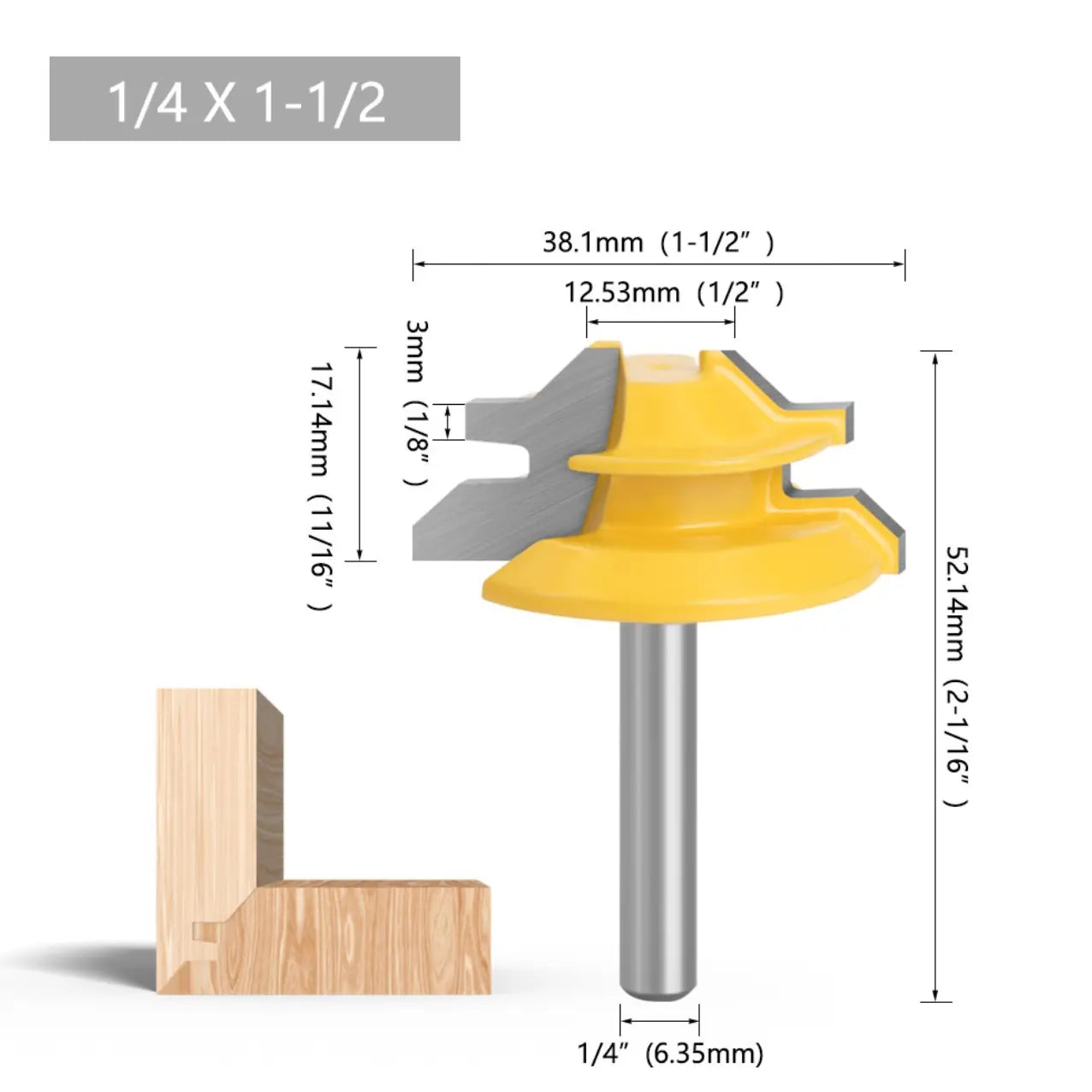Mroace 45° Lock Miter Router Bit for Woodworking