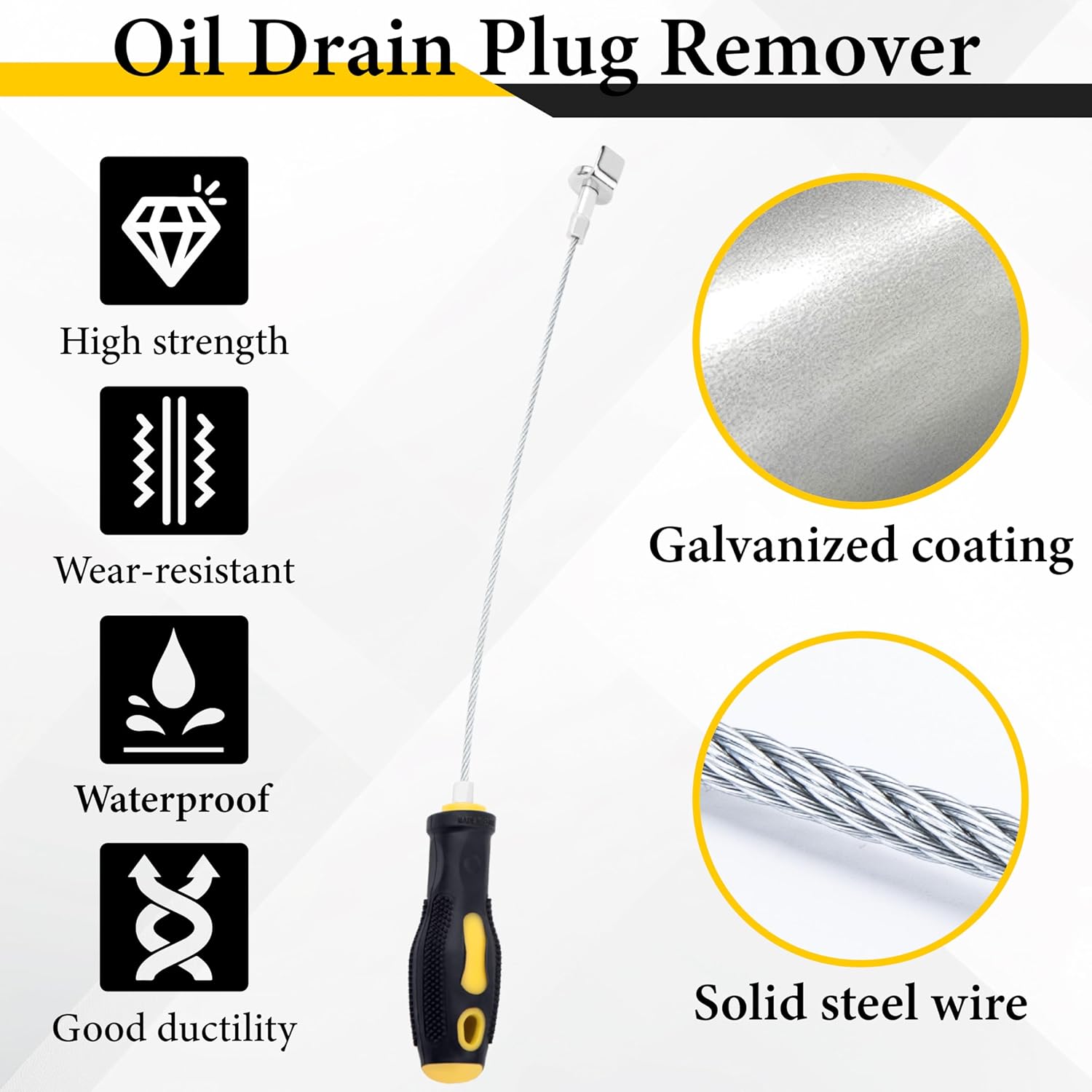 Mroace  14-Inch Magnetic Oil Drain Plug Remover Tool