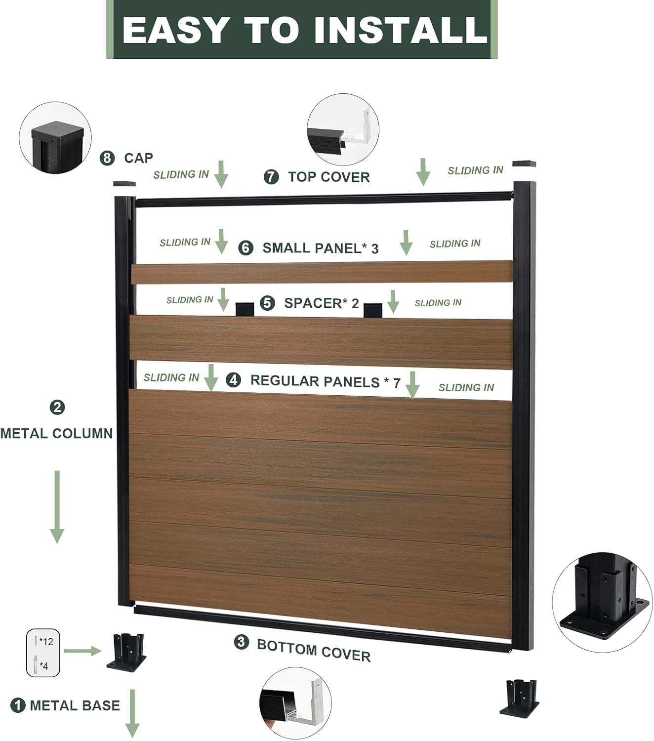 Mroace Garden Privacy Fence Panel
