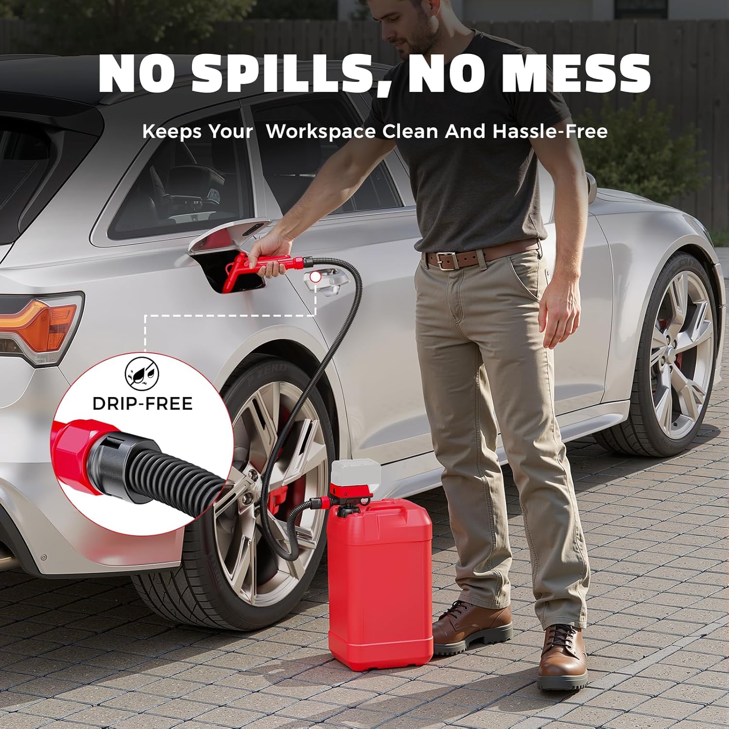 Mroace 5-GPM Dual-Battery Compatible Cordless Fuel Transfer Pump