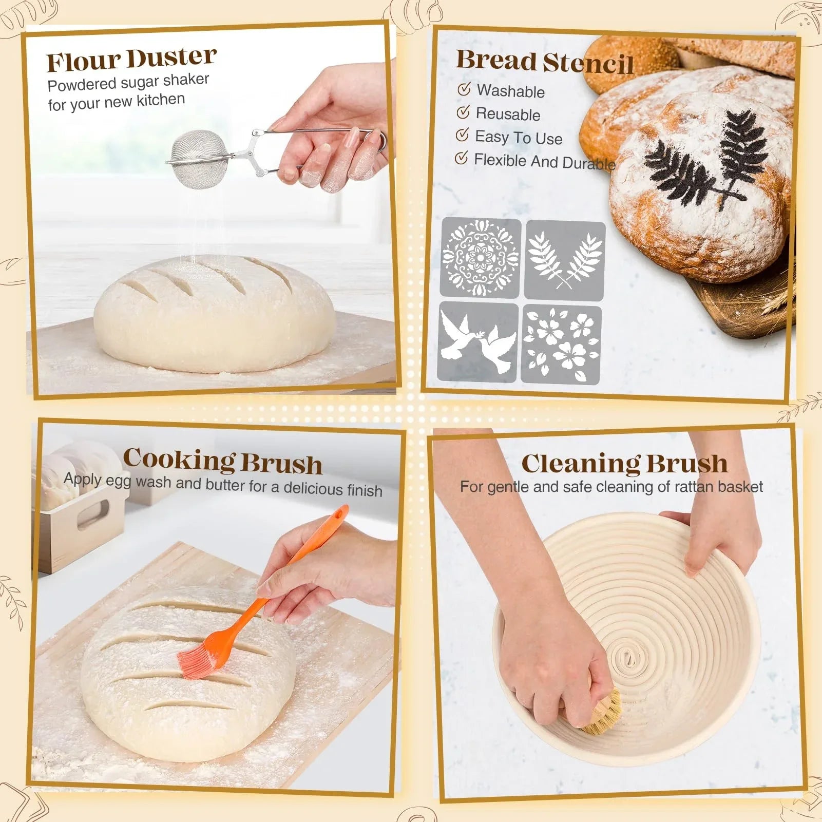 Mroace Bread Proofing Basket Sourdough Baking Kit - MROACE