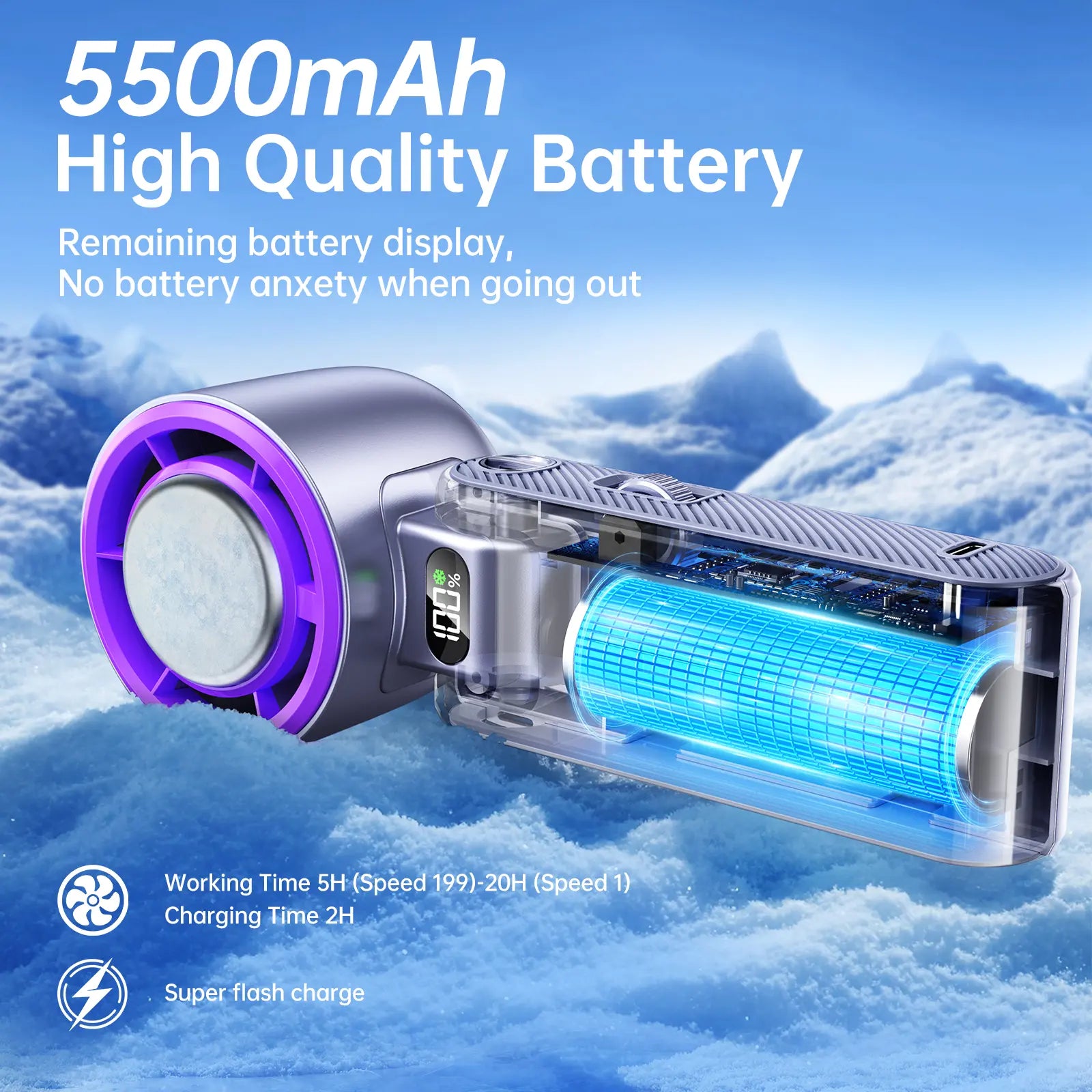 Mroace Portable fan Handheld High Speed Fan