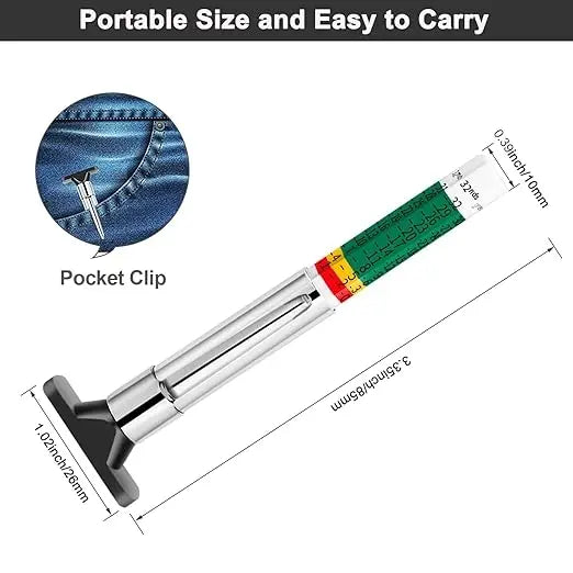 Mroace Color-Coded Tire Tread Depth Gauge