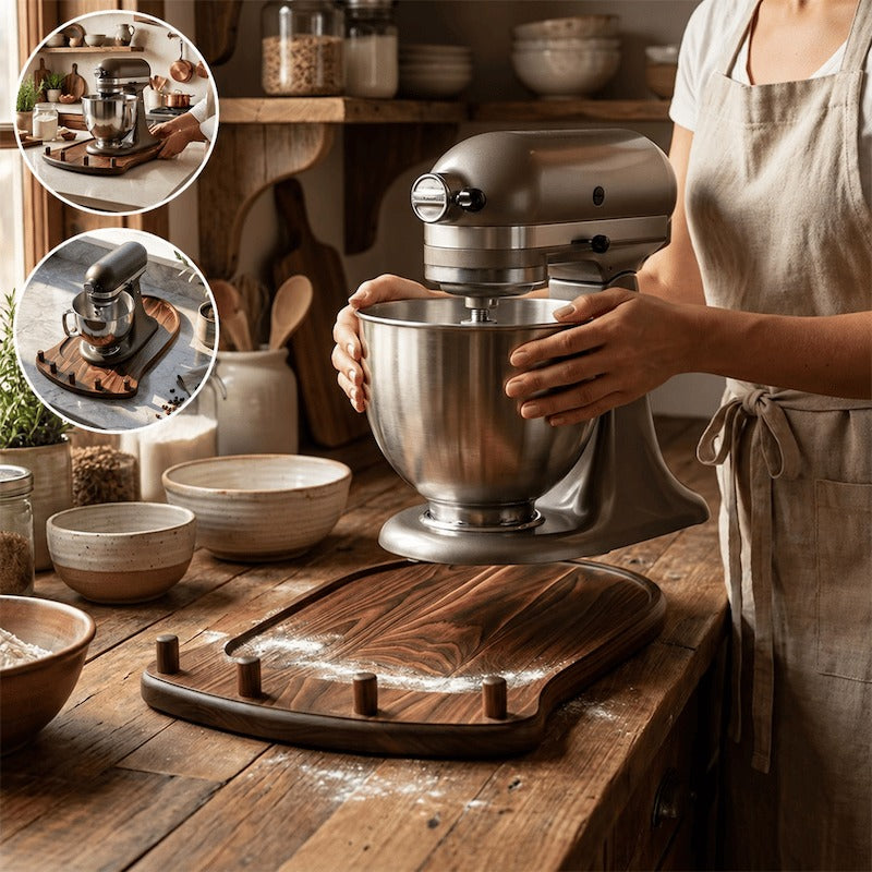 Mroace Wooden Mixer Slider With Storage