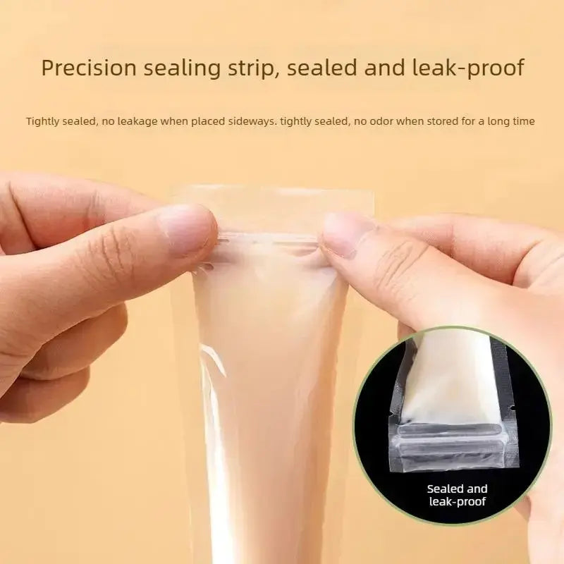 Mroace 100 PCS Food-grade disposable popsicle bags, fruit jelly bags, ice cream, popsicle sticks, long strips, homemade ice pop bags